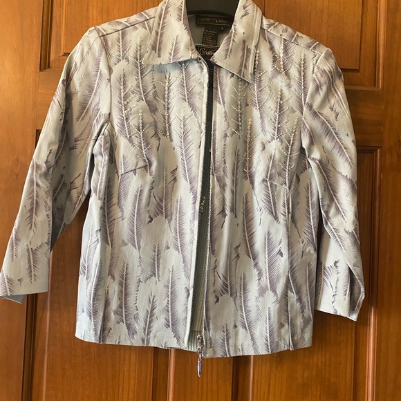 Jackets & Blazers - Y2K Jacket Beaded Sequins Embellished Stretch Pistachio Green